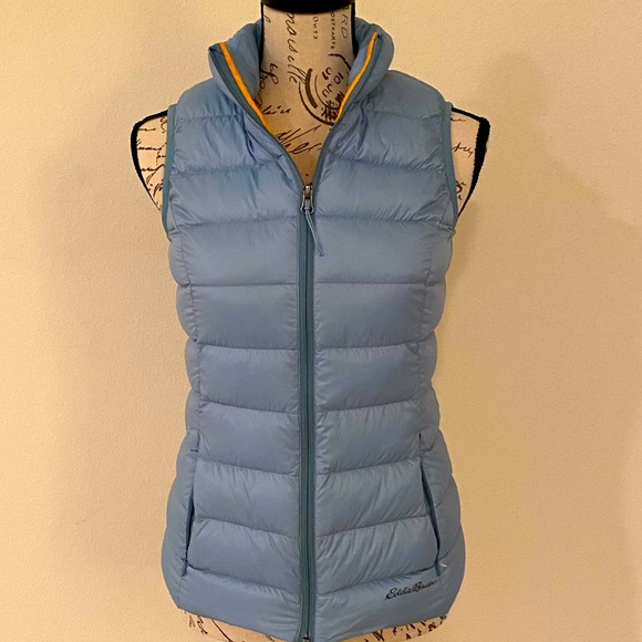 Eddie Bauer Blue Down Vest XS, EB 650 - Picture 1 of 6